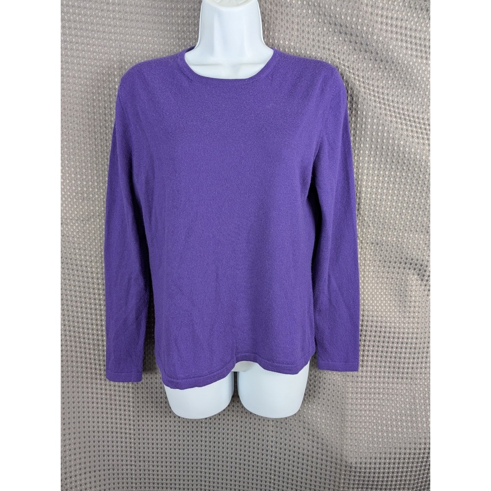 Neiman Marcus Cashmere Collection Purple Crew Neck Sweater Womens Large